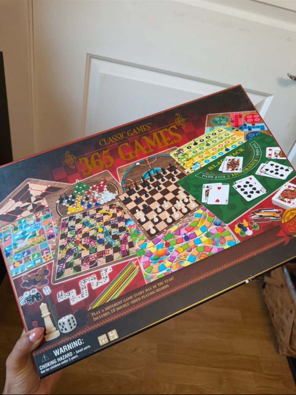 Classic 365 Games Family Board Set - Red, Green, Yellow, Blue, Black